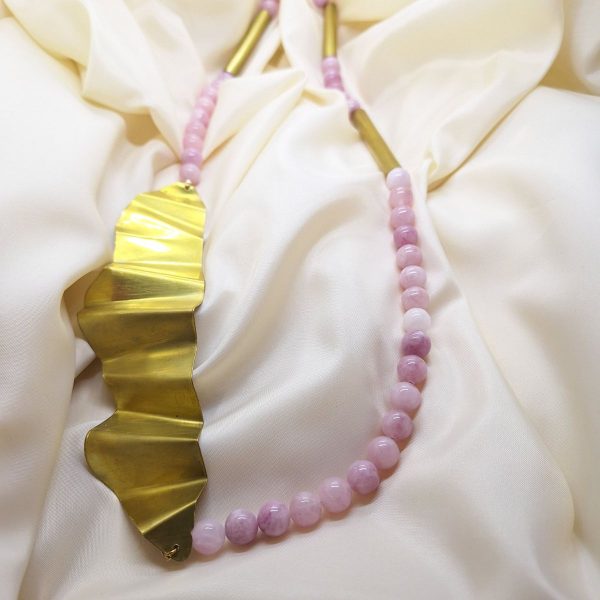 Ogrlica Purple ahatni val od mjedi i ahata